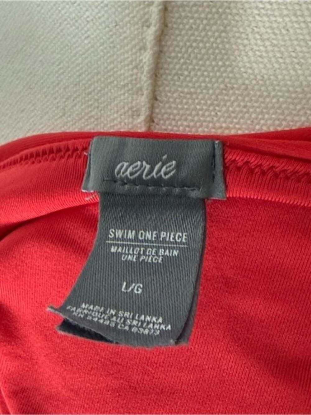 aerie Red One-Piece Swimsuit Knotted Design with Halter Top and Removable Pads L - Picture 4 of 4